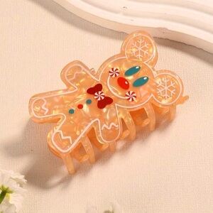 Holiday Mickey Mouse Gingerbread cookie Hair claw